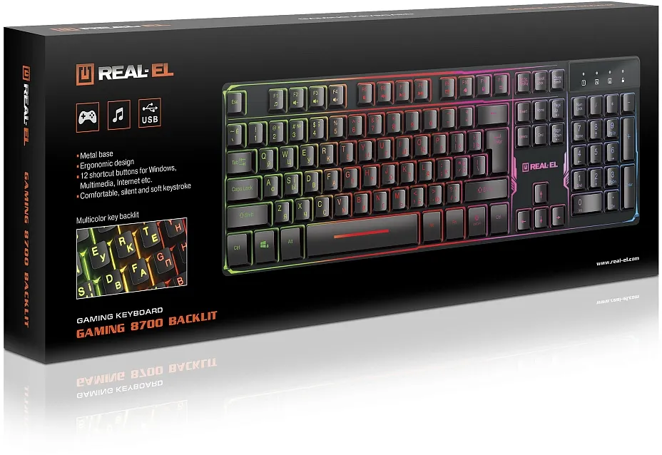 Клавіатура REAL-EL Gaming 8700 Black - мініатюра 10
