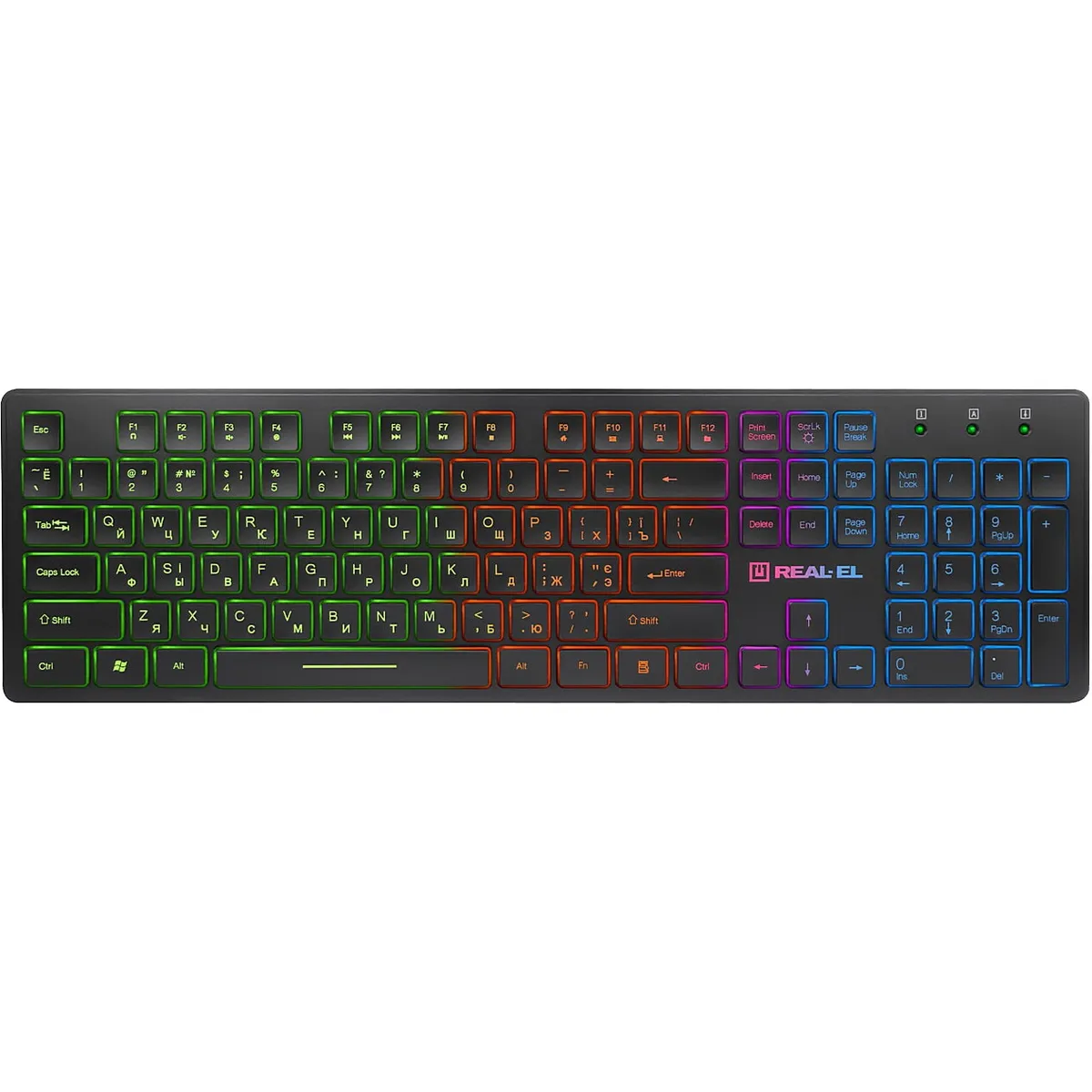 Клавіатура REAL-EL Comfort 7070 Ukr Black - зображення 1