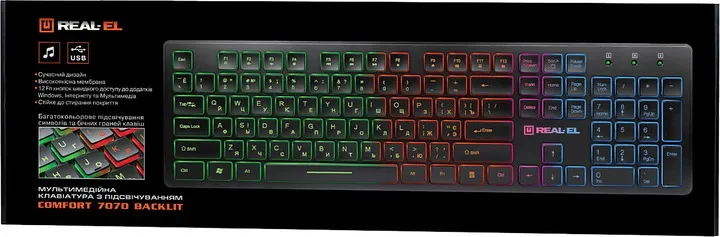 Клавіатура REAL-EL Comfort 7070 Ukr Black - мініатюра 5