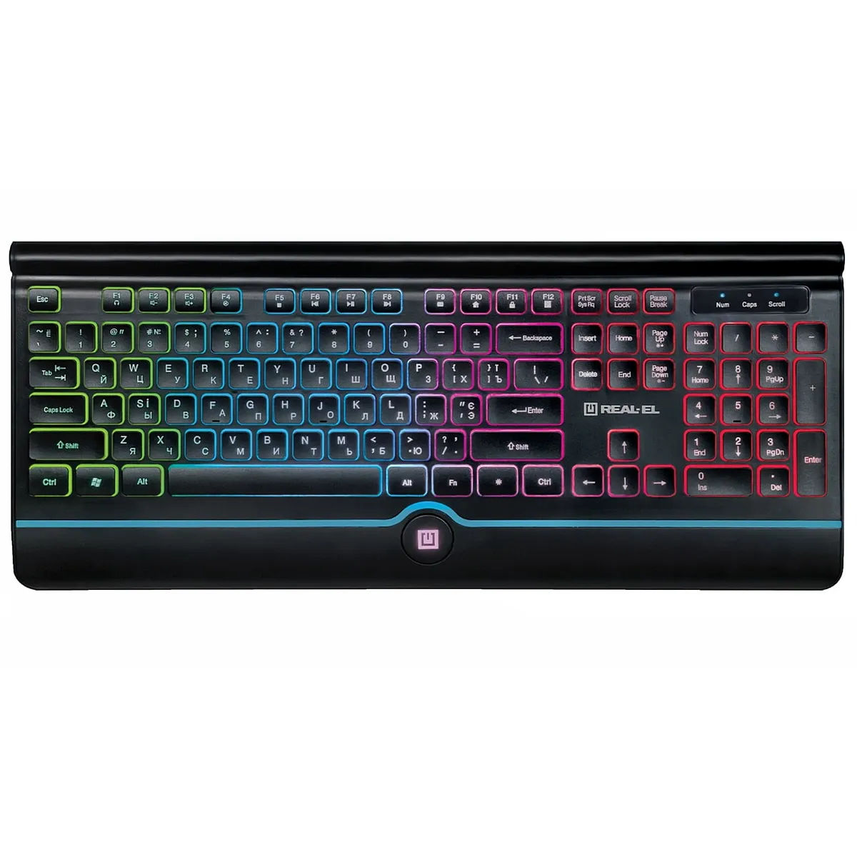 Клавіатура REAL-EL Comfort 8000 Backlit Ukr Black - зображення 1