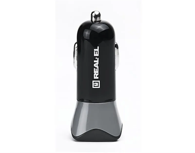 Автомобільний зарядний пристрій REAL-EL CA-30 QC3.0 (1USBx3A) Black/Grey - зображення 1