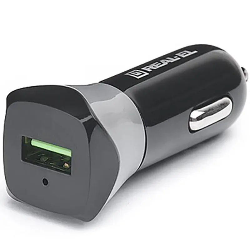 Автомобільний зарядний пристрій REAL-EL CA-30 QC3.0 (1USBx3A) Black/Grey - мініатюра 7