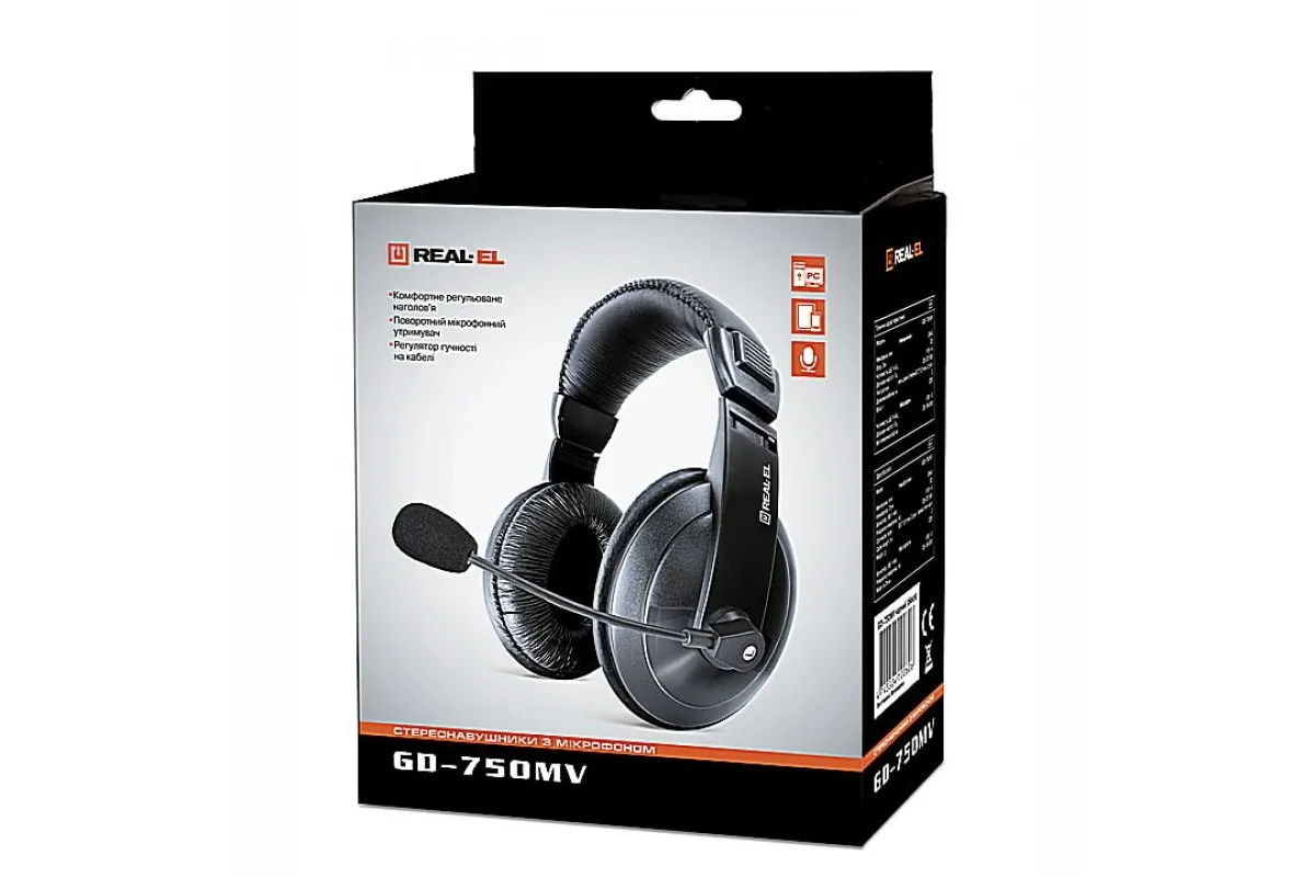 Гарнітура REAL-EL GD-750MV Black - мініатюра 8