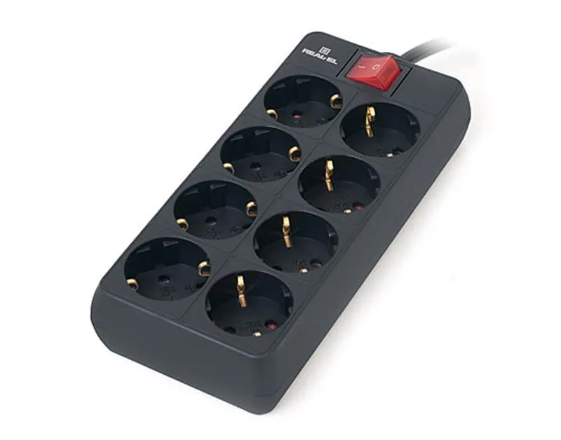 Фільтр живлення REAL-EL RS-8 Protect 1.8 м Black - зображення 1