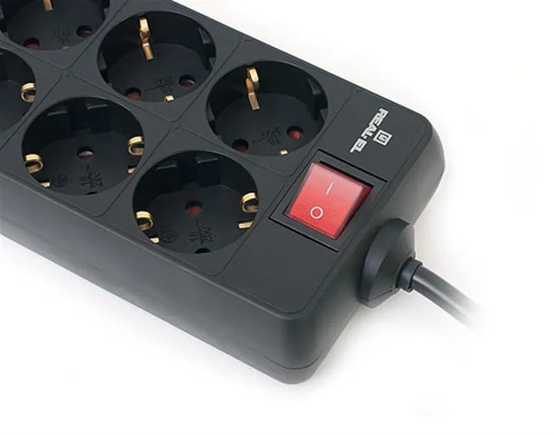 Фільтр живлення REAL-EL RS-8 Protect 1.8 м Black - мініатюра 2