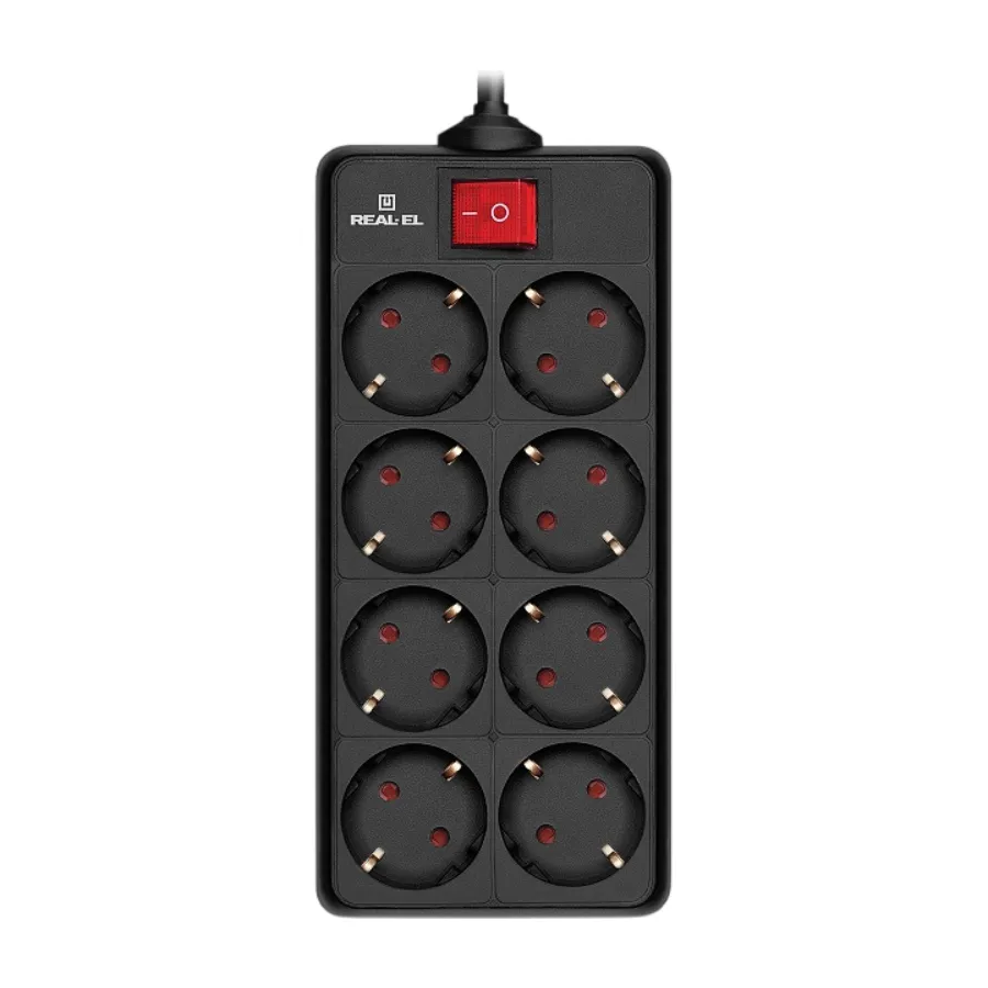 Фільтр живлення REAL-EL RS-8 Protect 1.8 м Black - мініатюра 7