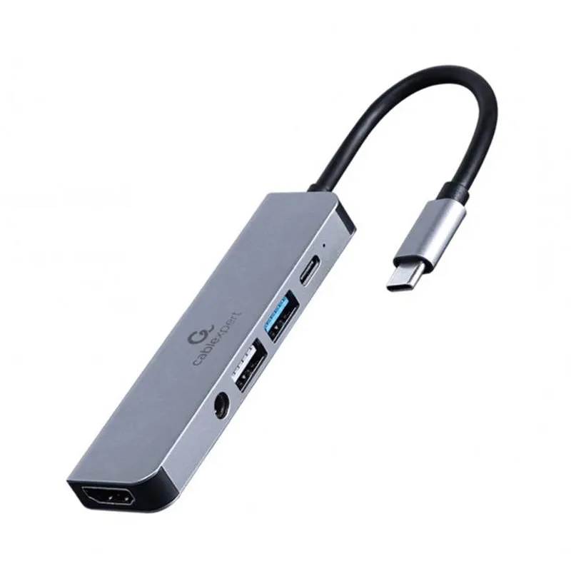 Док-станція Cablexpert USB-C 5-в-1 (A-CM-COMBO5-02) USB/HDMI/PD/Аудіо 3,5 - мініатюра 2