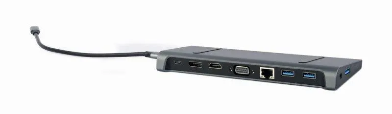 Док-станція Cablexpert USB-C 9-в-1 (A-CM-COMBO9-02) USB-хаб + HDMI/VGA/PD/LAN/3.5-мм аудіо - мініатюра 3