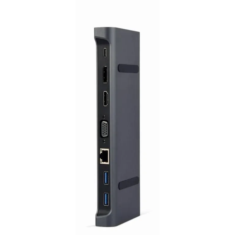 Док-станція Cablexpert USB-C 9-в-1 (A-CM-COMBO9-02) USB-хаб + HDMI/VGA/PD/LAN/3.5-мм аудіо - мініатюра 6