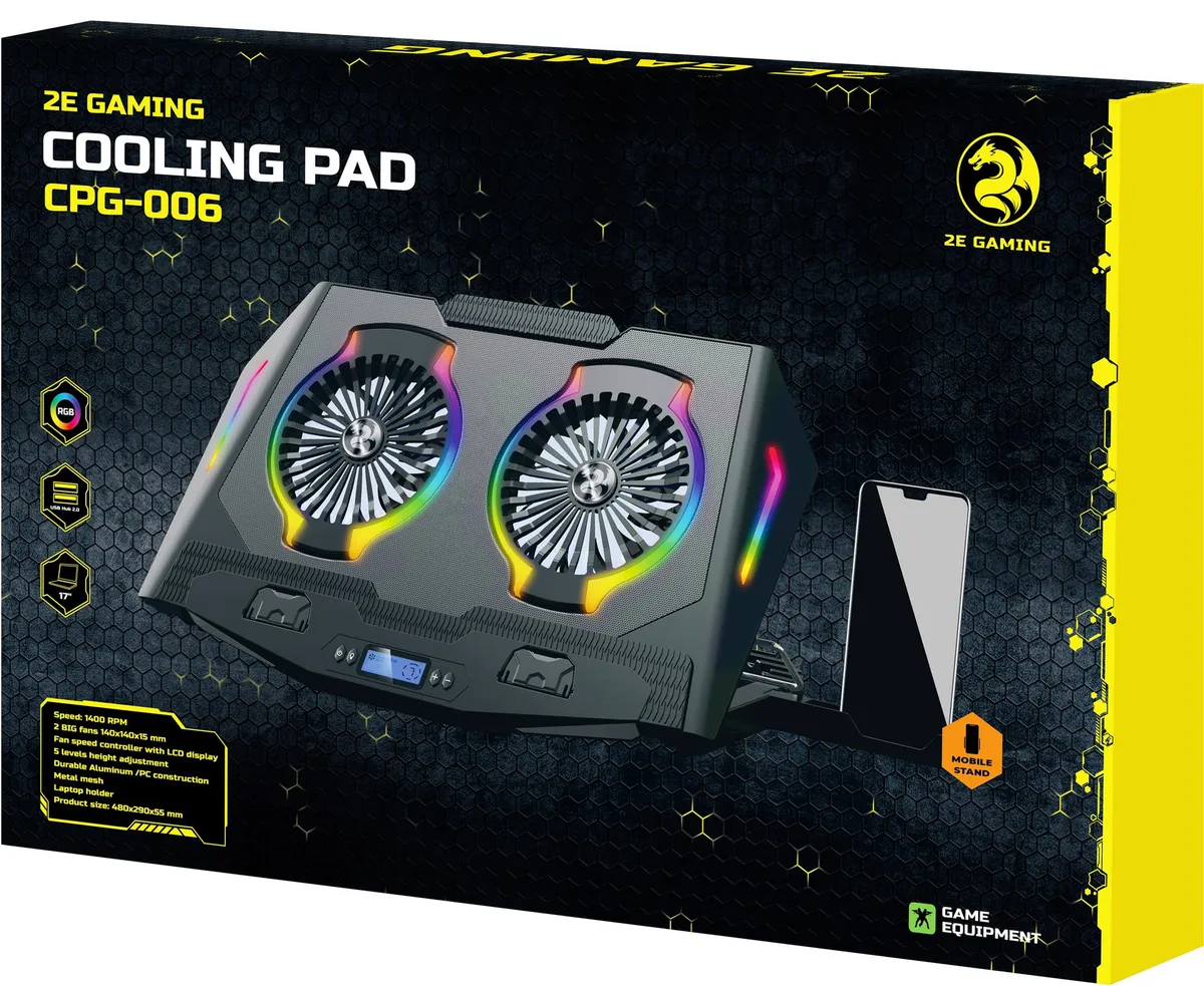 Охолоджуюча пiдставка для ноутбука 2E Gaming 2E-CPG-006 Black - мініатюра 12