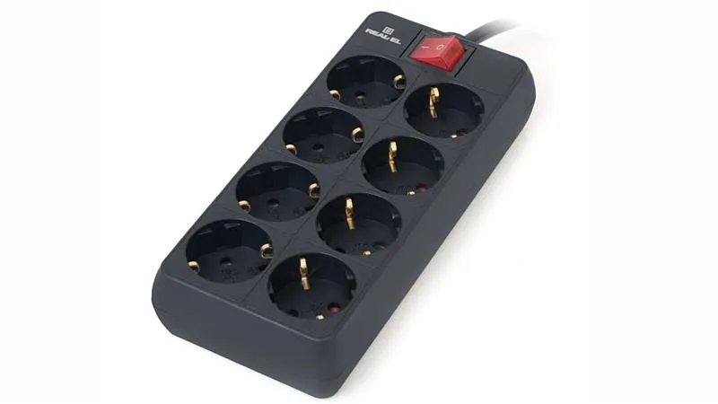 Фільтр живлення REAL-EL RS-8 Protect 5м Black (EL122300024) - зображення 1