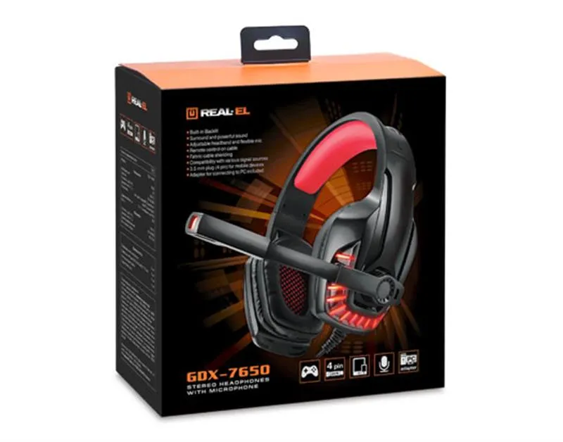 Гарнітура REAL-EL GDX-7650 Black/Red - мініатюра 11