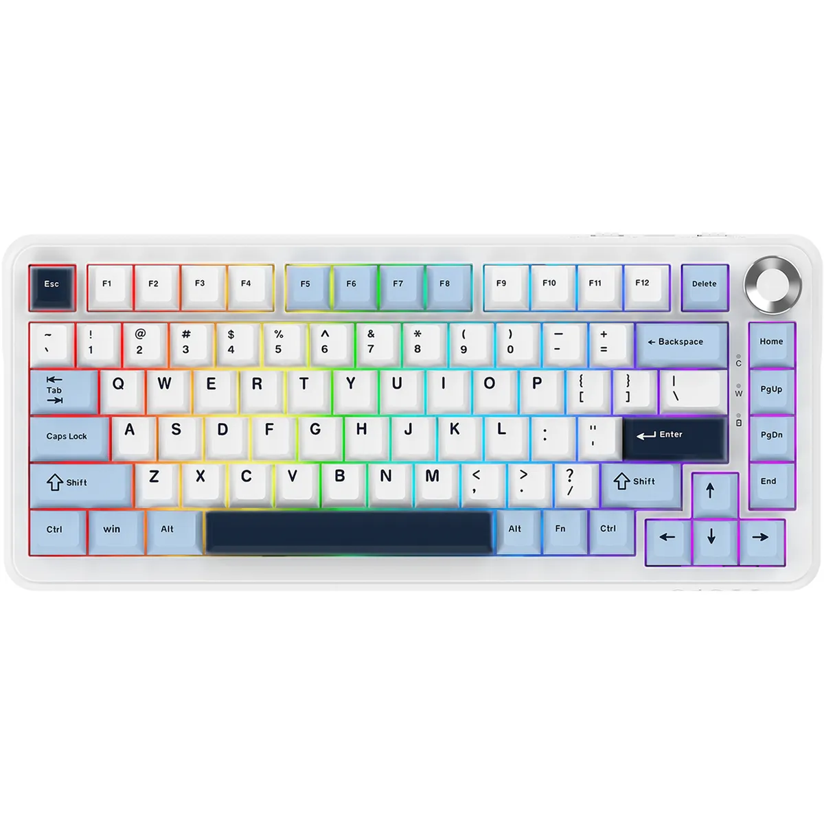 Клавіатура механічна бездротова Ajazz AK820 MAX PLUS Daydream Switch RGB Wireless/BT/USB White - зображення 1