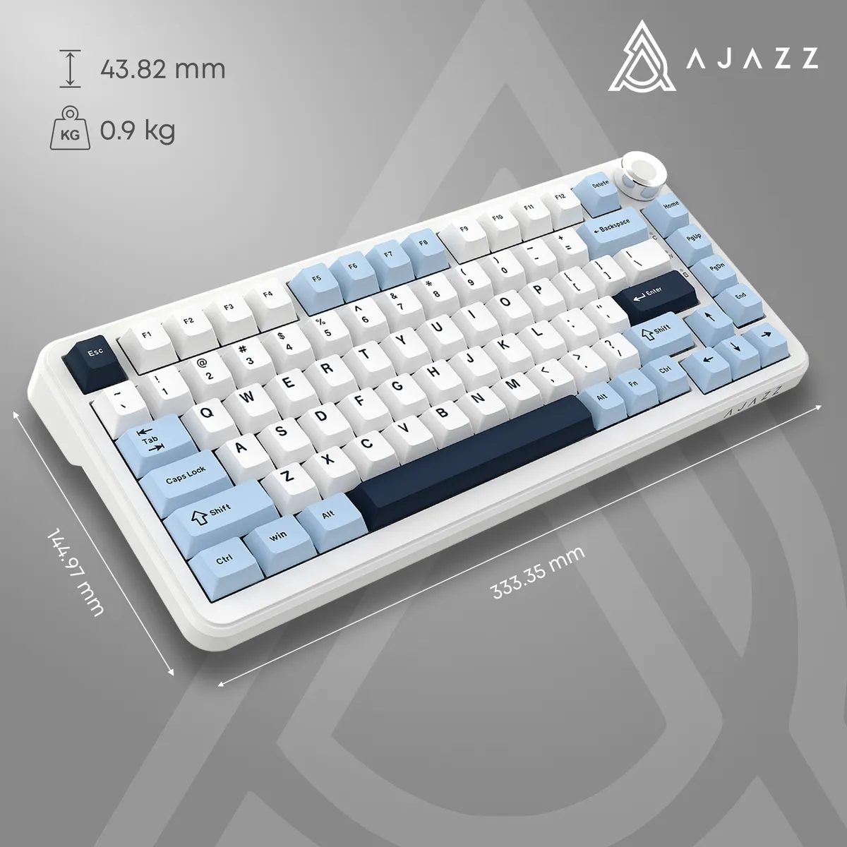 Клавіатура механічна бездротова Ajazz AK820 MAX PLUS Daydream Switch RGB Wireless/BT/USB White - мініатюра 5