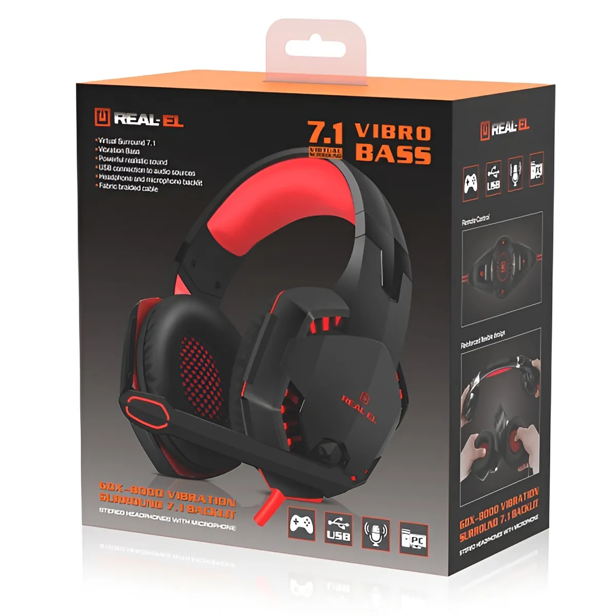 Гарнітура REAL-EL GDX-8000 Black/Red - мініатюра 4