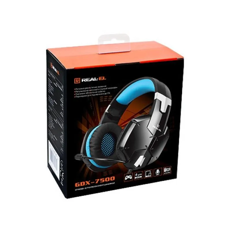 Гарнітура REAL-EL GDX-7500 Black/Blue - мініатюра 5
