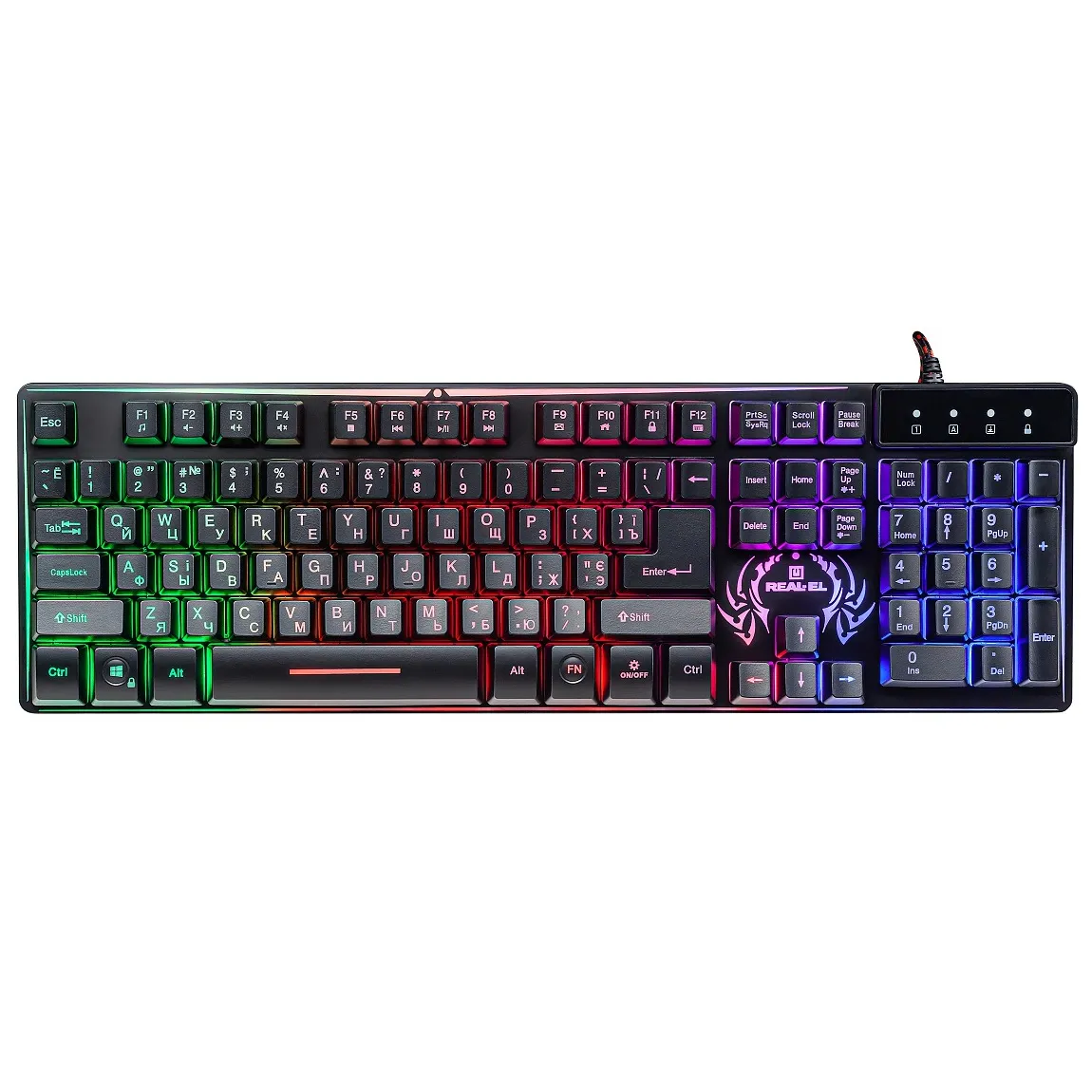 Клавіатура REAL-EL Comfort 7090 Backlit Black (EL123100031) - зображення 1