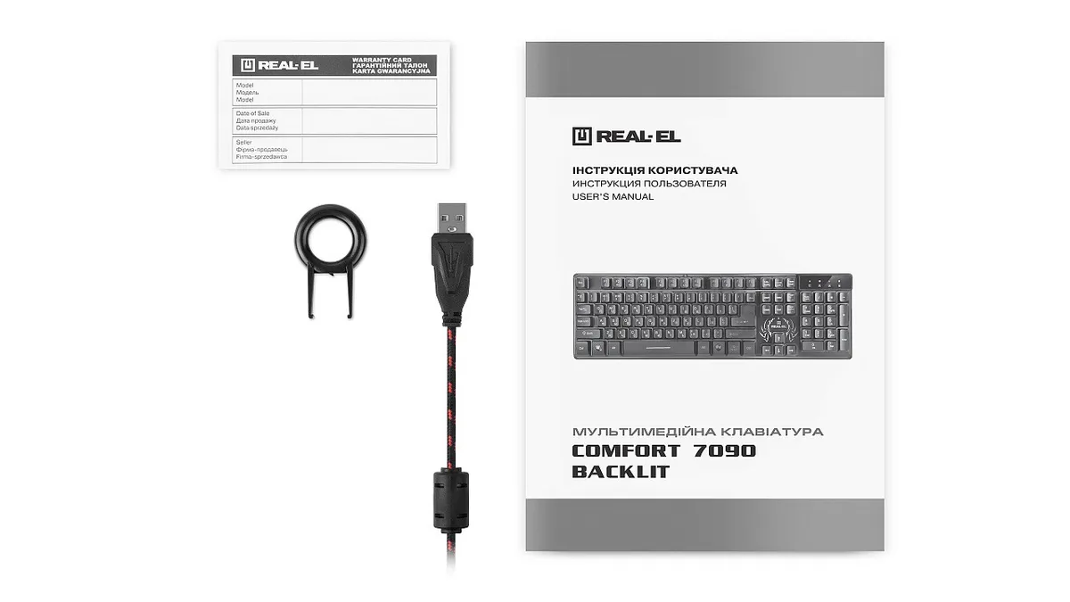 Клавіатура REAL-EL Comfort 7090 Backlit Black (EL123100031) - мініатюра 10