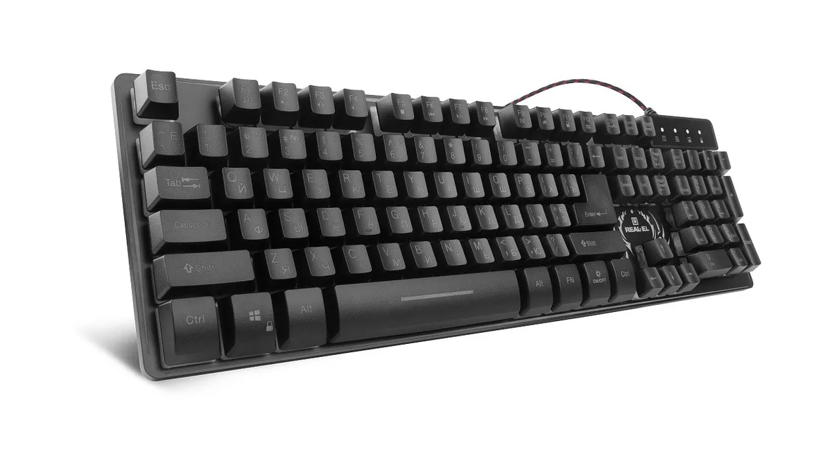 Клавіатура REAL-EL Comfort 7090 Backlit Black (EL123100031) - мініатюра 2