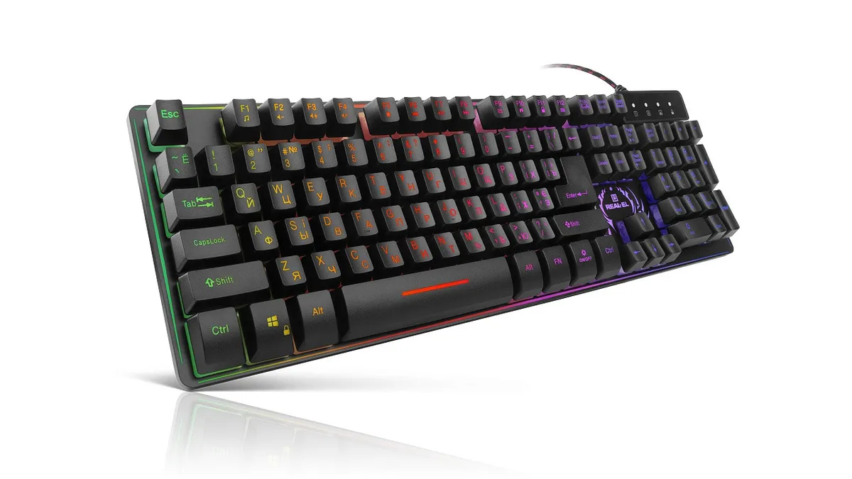 Клавіатура REAL-EL Comfort 7090 Backlit Black (EL123100031) - мініатюра 4