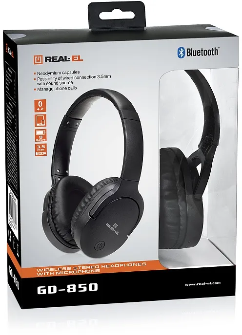 Bluetooth-гарнітура REAL-EL GD-850 Black - мініатюра 6