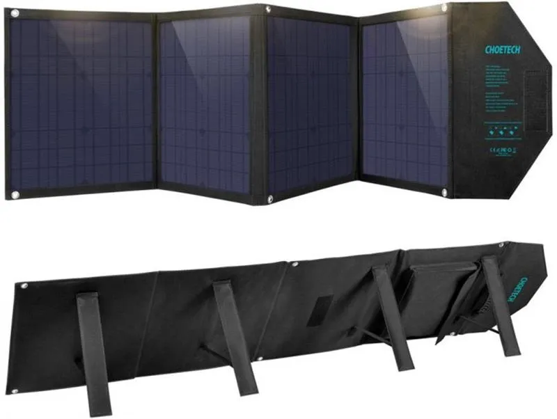 Сонячний зарядний пристрій Choetech 80W (158x41см) USB 5V/2.4A + 5V/2.4A QC3.0 + USB-C PD3.0 (30W) (SC007) - мініатюра 2