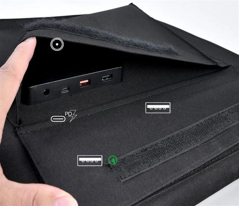 Сонячний зарядний пристрій Choetech 80W (158x41см) USB 5V/2.4A + 5V/2.4A QC3.0 + USB-C PD3.0 (30W) (SC007) - мініатюра 4