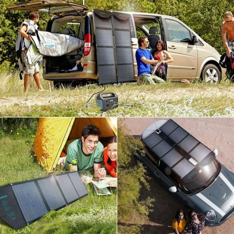 Сонячний зарядний пристрій Choetech 80W (158x41см) USB 5V/2.4A + 5V/2.4A QC3.0 + USB-C PD3.0 (30W) (SC007) - мініатюра 7