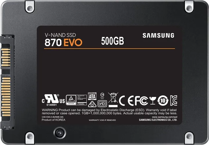 Накопичувач SSD  500GB Samsung 870 EVO 2.5" SATAIII MLC (MZ-77E500B/EU) - мініатюра 4