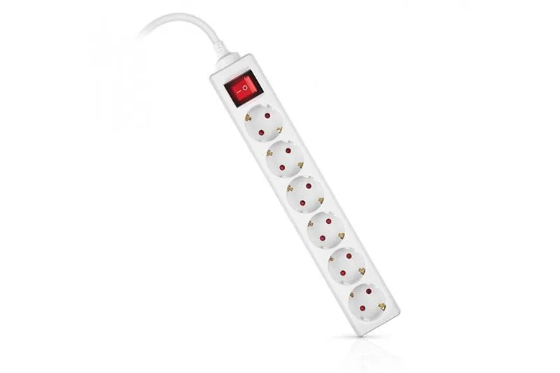 Фільтр живлення REAL-EL RS-6 Protect M 1.8м White (EL122300031) - зображення 1