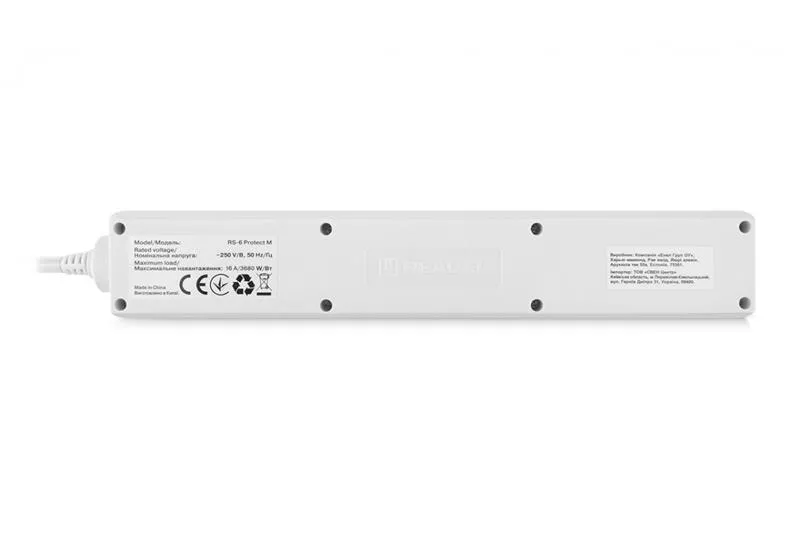 Фільтр живлення REAL-EL RS-6 Protect M 3м White (EL122300033) - мініатюра 4