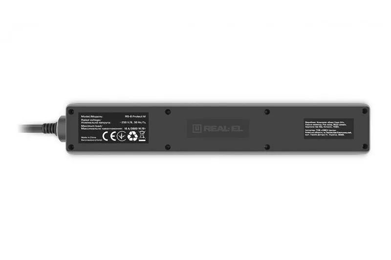 Фільтр живлення REAL-EL RS-6 Protect M 3м Black (EL122300034) - мініатюра 5