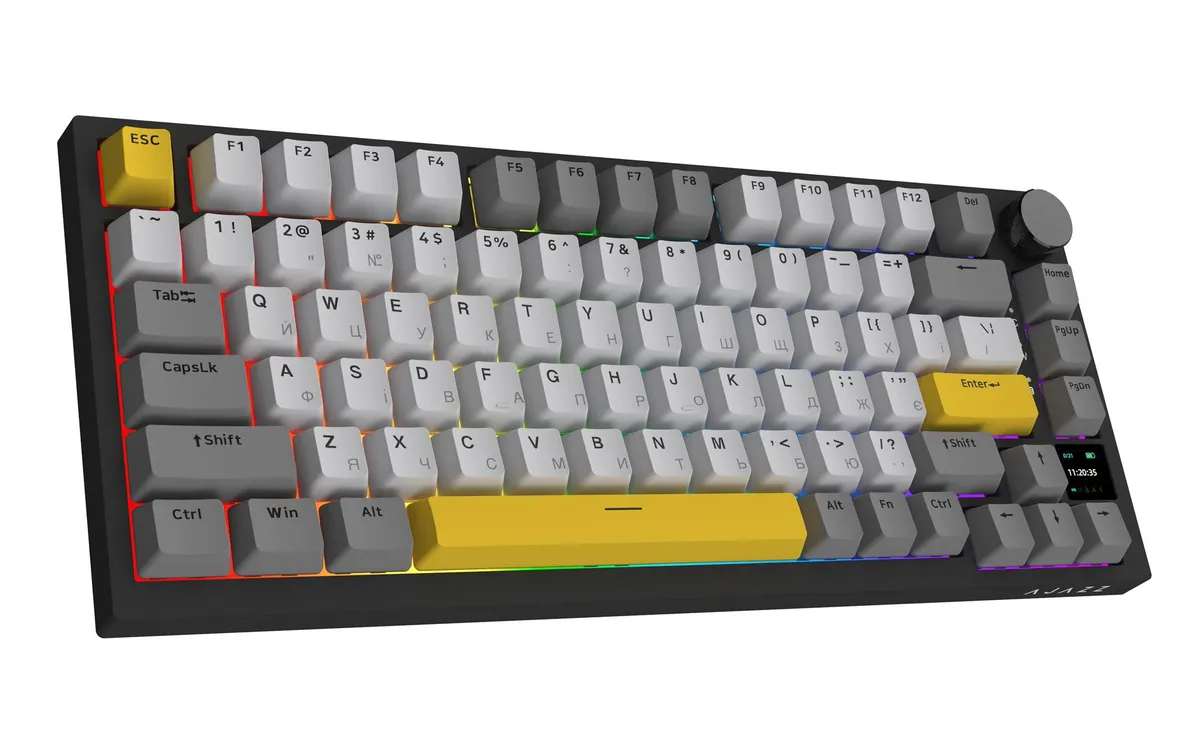 Бездротова механічна клавіатура Ajazz AK820 PRO 75% Flying Fish Switch Black RGB (AK820PRO-FF-BGY) - мініатюра 5