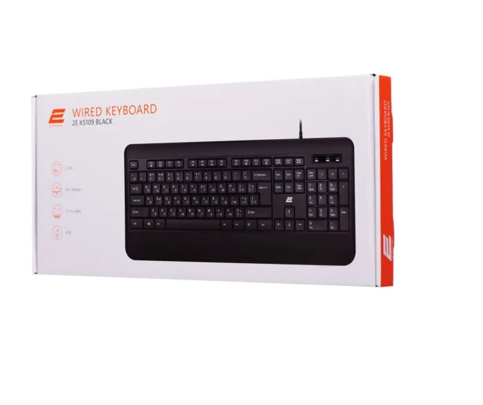 Клавіатура 2E KS109 USB Black (2E-KS109UB) - зображення 1