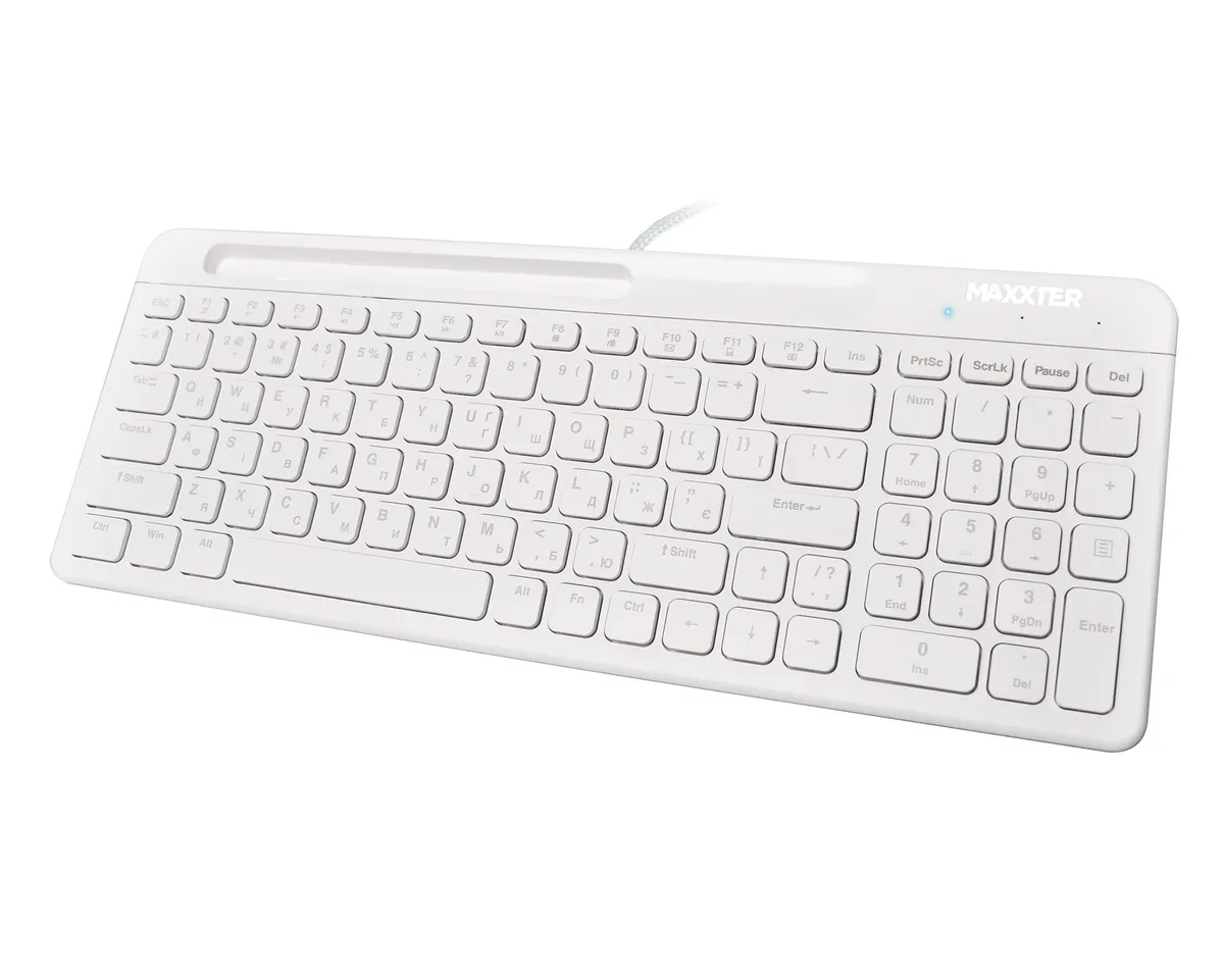 Клавiатура Maxxter KB-01W-UA White - зображення 1