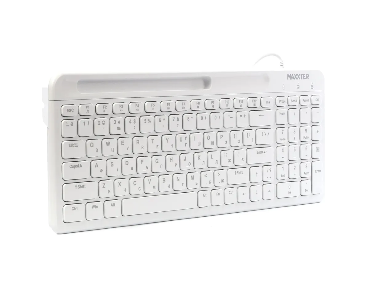 Клавiатура Maxxter KB-01W-UA White - мініатюра 2
