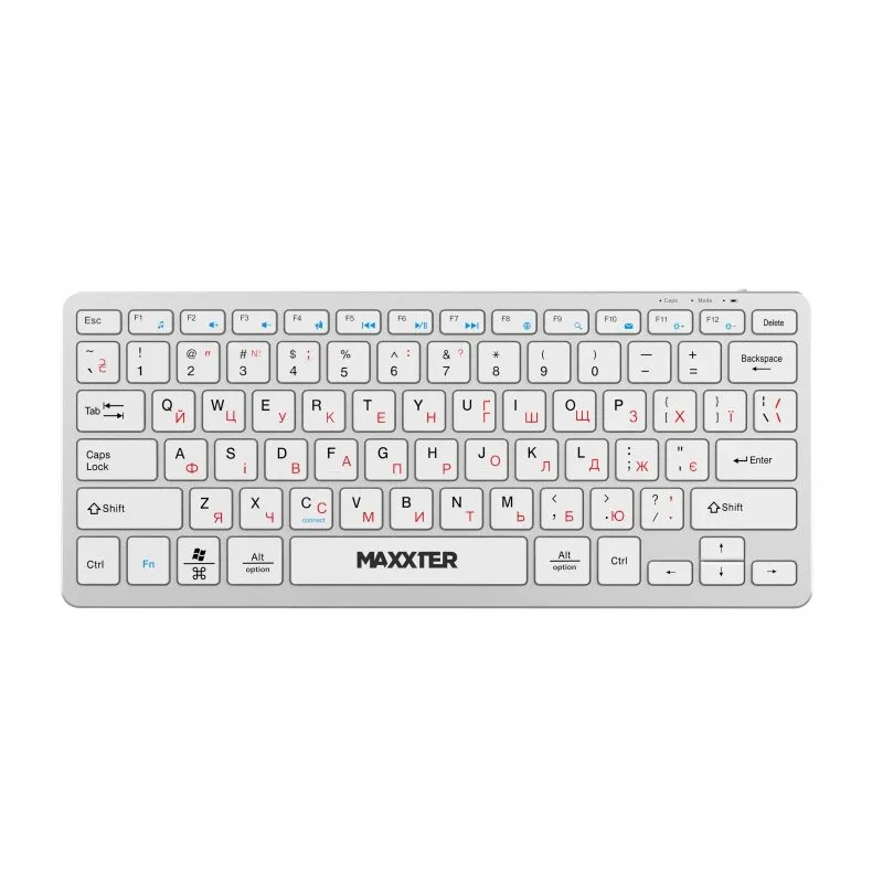 Клавiатура бездротова Maxxter KBW-C01S-UA Silver - зображення 1