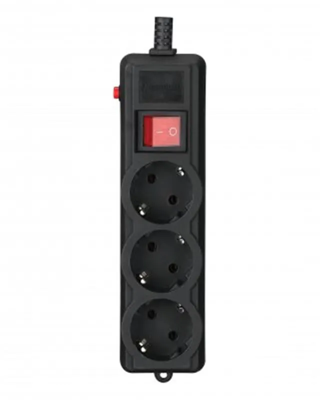 Фільтр живлення Gembird Pro (SPG3-G-6B-PRO) 3 розетки, 1.8м, чорний - зображення 1