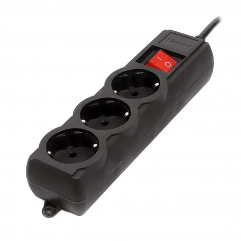 Фільтр живлення Gembird Pro (SPG3-G-10B-PRO) 3 розетки, 3м, чорний - мініатюра 2