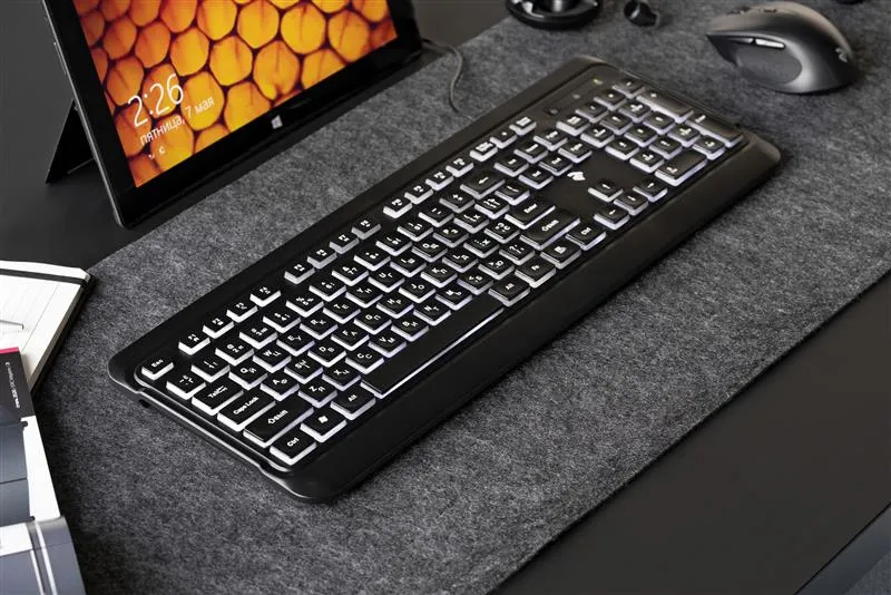 Клавіатура 2E KS120 White Backlight EN/UK Black (2E-KS120UB_UA) - мініатюра 6