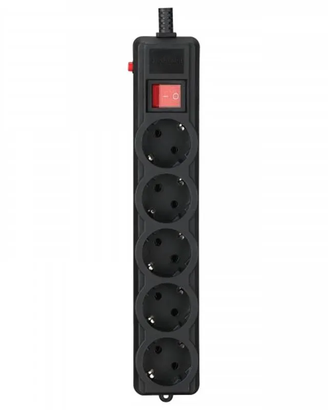 Фільтр живлення Gembird Pro (SPG5-G-10B-PRO) 5 розеток, 3м, чорний - зображення 1