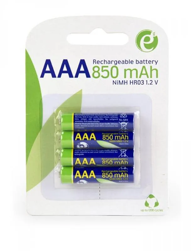 Акумулятор EnerGenie AAA/HR03 Ni-MH 850 mAh BL 4шт - мініатюра 2