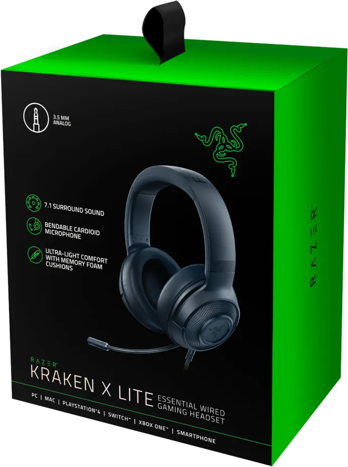Гарнітура Razer Kraken X Lite Black (RZ04-02950100-R381) - мініатюра 3