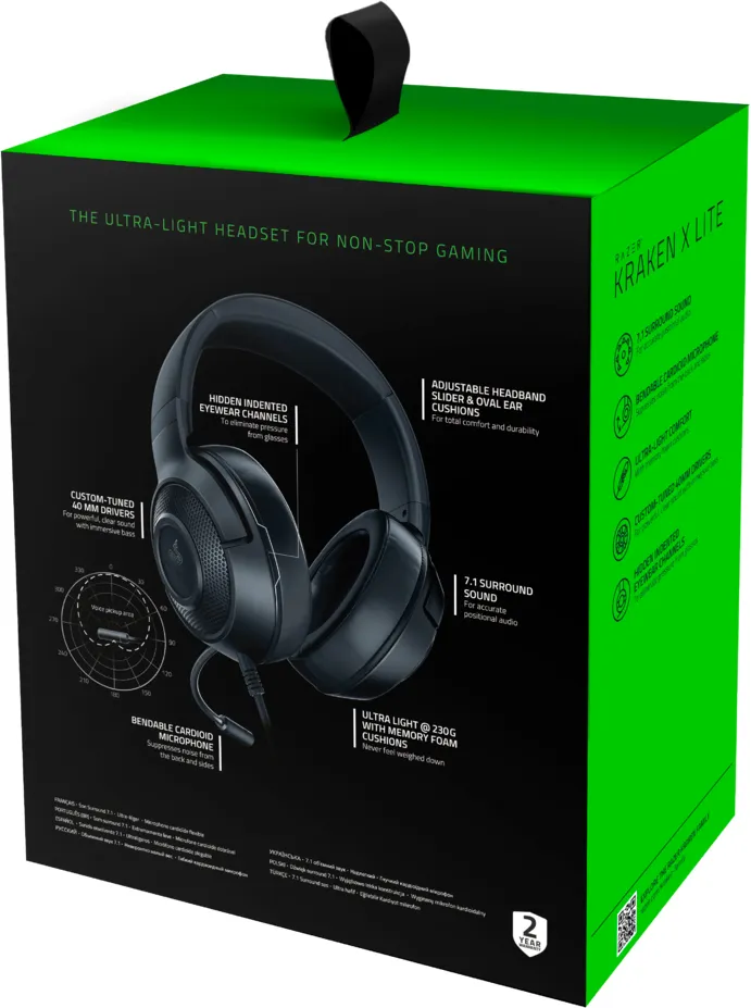 Гарнітура Razer Kraken X Lite Black (RZ04-02950100-R381) - мініатюра 4