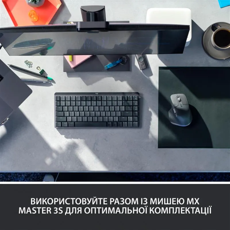 Клавіатура бездротова Logitech MX Mechanical Mini Minimalist Graphite (920-010780) - мініатюра 10
