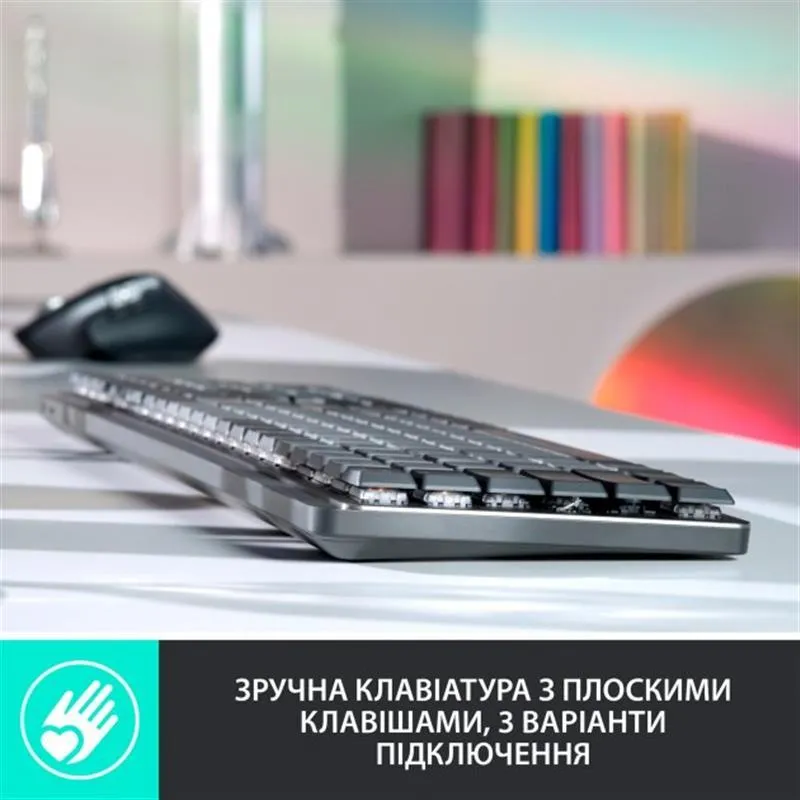 Клавіатура бездротова Logitech MX Mechanical Graphite Clicky (920-010759) - мініатюра 5