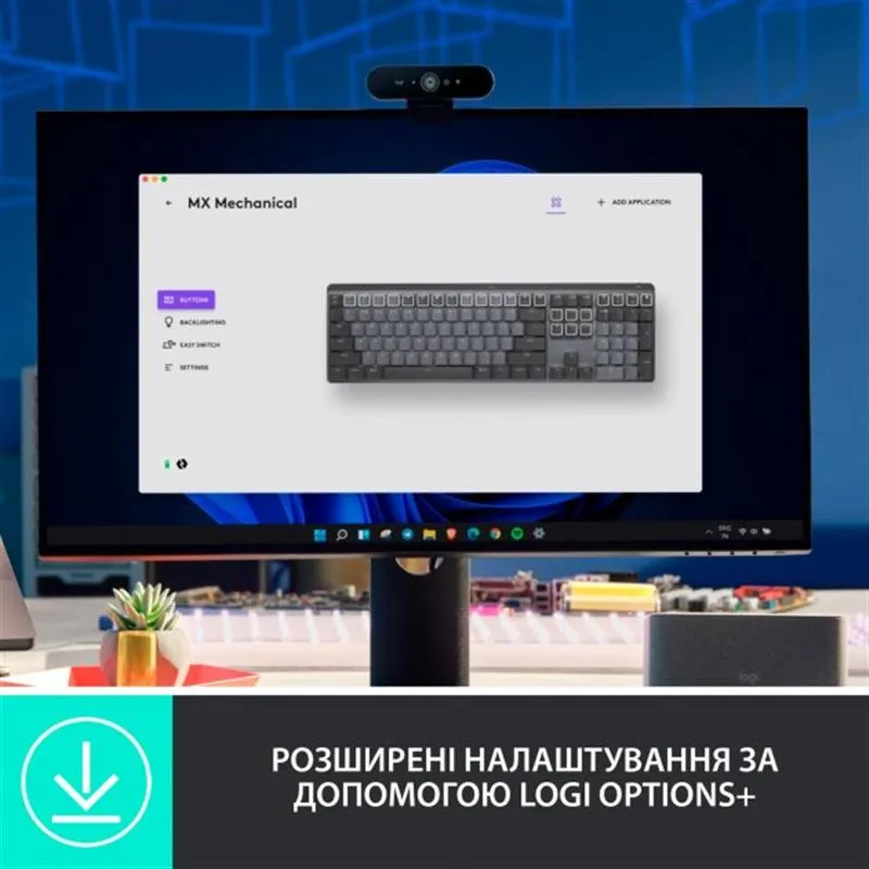 Клавіатура бездротова Logitech MX Mechanical Graphite Clicky (920-010759) - мініатюра 6