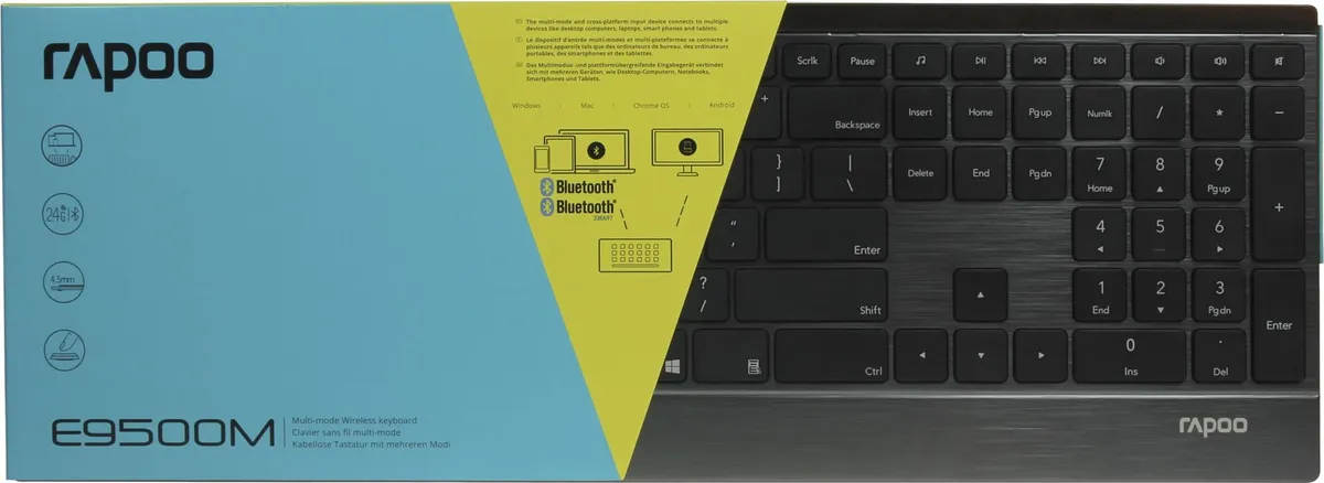 Клавіатура бездротова Rapoo E9500M Wireless Black - мініатюра 7