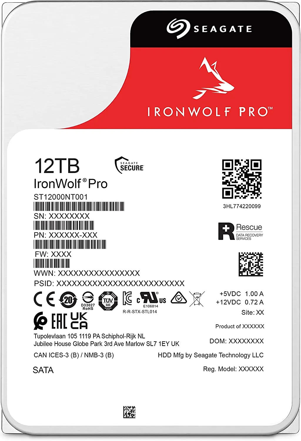 Накопичувач HDD SATA 12.0TB Seagate IronWolf Pro 7200rpm 256MB (ST12000NT001) - мініатюра 2