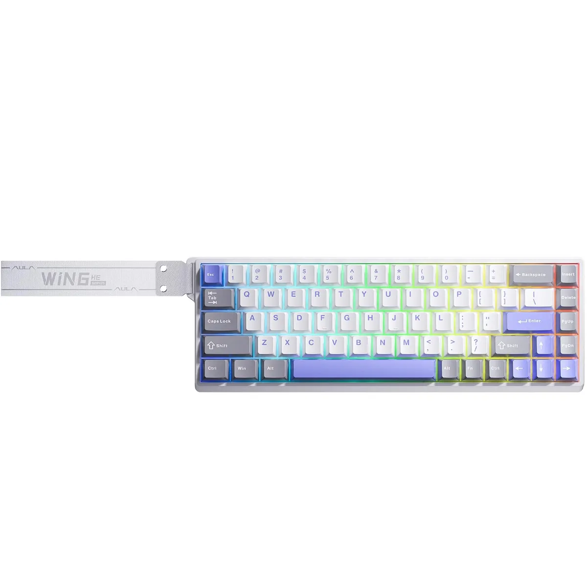 Клавіатура Aula WIN68 HE Max Magnetic Switch Grey/White/Purple (6978080504081) - зображення 1